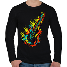 PRINTFASHION Gitár  - Férfi hosszú ujjú póló - Fekete