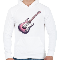 PRINTFASHION gitár - Férfi kapucnis pulóver - Fehér