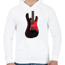 PRINTFASHION Gitár  - Férfi kapucnis pulóver - Fehér férfi pulóver, kardigán