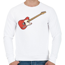 PRINTFASHION Gitár - Férfi pulóver - Fehér férfi pulóver, kardigán