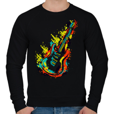 PRINTFASHION Gitár  - Férfi pulóver - Fekete