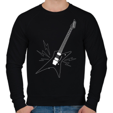 PRINTFASHION Gitár  - Férfi pulóver - Fekete