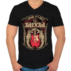 PRINTFASHION Gitár  - Férfi V-nyakú póló - Fekete