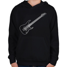 PRINTFASHION Gitár - Gyerek kapucnis pulóver - Fekete gyerek pulóver, kardigán
