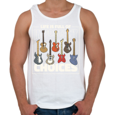 PRINTFASHION Gitár gyűjtő - Férfi atléta - Fehér