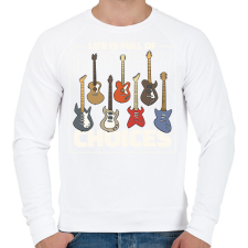 PRINTFASHION Gitár gyűjtő - Férfi pulóver - Fehér férfi pulóver, kardigán