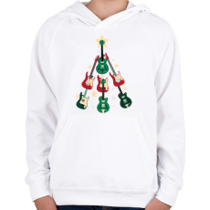 PRINTFASHION Gitár karácsonyfa - Gyerek kapucnis pulóver - Fehér