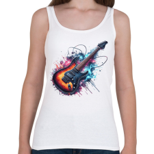 PRINTFASHION gitár - Női atléta - Fehér női trikó