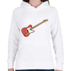 PRINTFASHION Gitár - Női kapucnis pulóver - Fehér