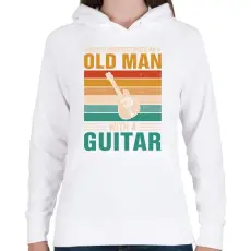 PRINTFASHION gitár - Női kapucnis pulóver - Fehér