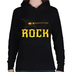 PRINTFASHION Gitár  - Női kapucnis pulóver - Fekete