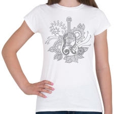 PRINTFASHION Gitár - Női póló - Fehér női póló