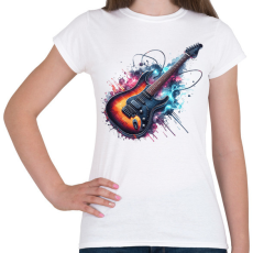 PRINTFASHION gitár - Női póló - Fehér