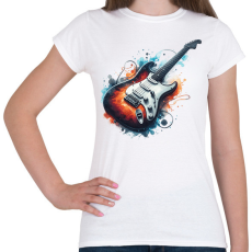 PRINTFASHION gitár - Női póló - Fehér