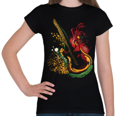 PRINTFASHION Gitár - Női póló - Fekete