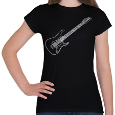 PRINTFASHION Gitár - Női póló - Fekete női póló