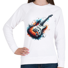 PRINTFASHION gitár - Női pulóver - Fehér női pulóver, kardigán