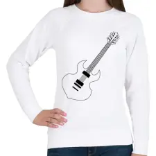 PRINTFASHION Gitár - Női pulóver - Fehér női pulóver, kardigán