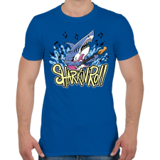 PRINTFASHION Gitáros cápa - Férfi póló - Királykék férfi póló