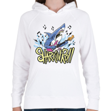 PRINTFASHION Gitáros cápa - Női kapucnis pulóver - Fehér női pulóver, kardigán