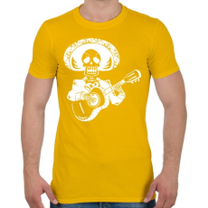 PRINTFASHION Gitáros csontváz - Férfi póló - Sárga