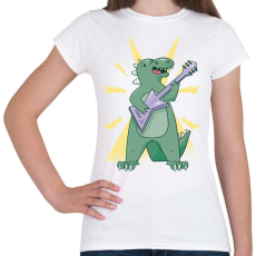 PRINTFASHION Gitáros dínó - Női póló - Fehér