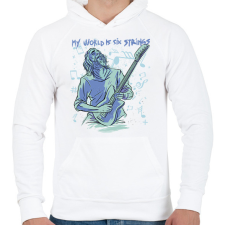 PRINTFASHION Gitáros élet - Férfi kapucnis pulóver - Fehér férfi pulóver, kardigán