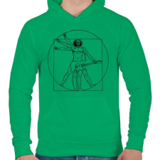 PRINTFASHION Gitáros ember - Férfi kapucnis pulóver - Zöld férfi pulóver, kardigán