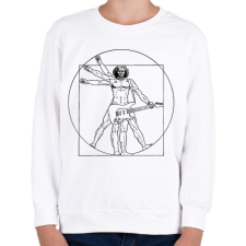PRINTFASHION Gitáros ember - Gyerek pulóver - Fehér gyerek pulóver, kardigán