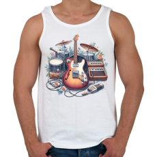 PRINTFASHION gitáros - Férfi atléta - Fehér