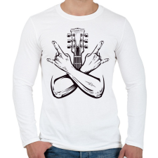 PRINTFASHION gitáros - Férfi hosszú ujjú póló - Fehér férfi póló