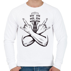PRINTFASHION gitáros - Férfi pulóver - Fehér