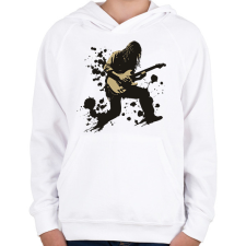 PRINTFASHION Gitáros - Gyerek kapucnis pulóver - Fehér gyerek pulóver, kardigán