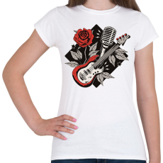 PRINTFASHION Gitáros minta - Női póló - Fehér