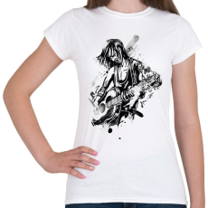 PRINTFASHION Gitáros rocker - Női póló - Fehér