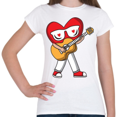 PRINTFASHION Gitáros szív - Női póló - Fehér