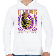 PRINTFASHION Gitáros szlogen - Férfi kapucnis pulóver - Fehér