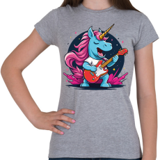 PRINTFASHION Gitáros unikornis - Női póló - Sport szürke