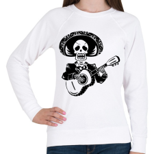 PRINTFASHION Gitározó csontváz - Női pulóver - Fehér női pulóver, kardigán