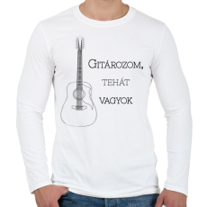 PRINTFASHION Gitározom, tehát vagyok - Férfi hosszú ujjú póló - Fehér