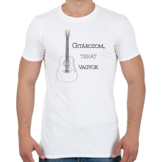PRINTFASHION Gitározom, tehát vagyok - Férfi póló - Fehér