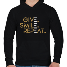 PRINTFASHION Give. Smile. Repeat - Férfi kapucnis pulóver - Fekete