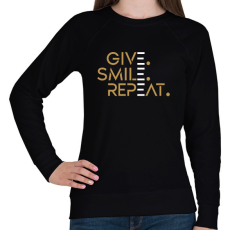 PRINTFASHION Give. Smile. Repeat - Női pulóver - Fekete