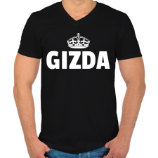 PRINTFASHION GIZDA - Férfi V-nyakú póló - Fekete férfi póló