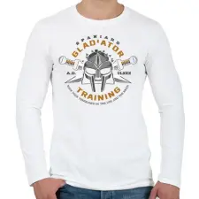 PRINTFASHION Gladiator Training - Férfi hosszú ujjú póló - Fehér férfi póló