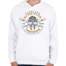 PRINTFASHION Gladiator Training - Gyerek kapucnis pulóver - Fehér gyerek pulóver, kardigán