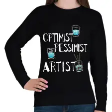 PRINTFASHION glass.artist.w - Női pulóver - Fekete női pulóver, kardigán