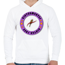 PRINTFASHION Glutenfree5 - Férfi kapucnis pulóver - Fehér