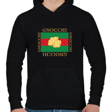 PRINTFASHION Gnocchi - parody - Férfi kapucnis pulóver - Fekete férfi pulóver, kardigán