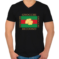 PRINTFASHION Gnocchi - parody - Férfi V-nyakú póló - Fekete